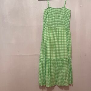 J Crew Green Gingham Dress